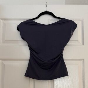 Princess Polly Navy Women's Open Back Shirt